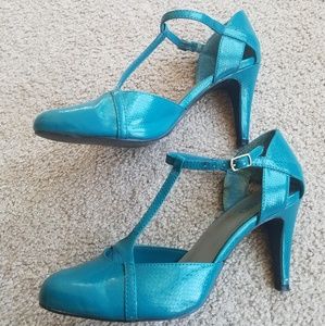 Teal Blue High Heel Shoes